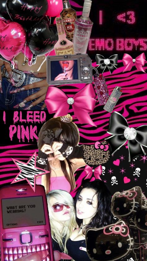 Mcbling Birthday, 2000s Bday Party, Mcbling Party, Kitty Birthday Theme, 24th Birthday Party, Hello Kitty Birthday Theme, Birthday Mood Board, Smirnoff Ice, My Manifestation