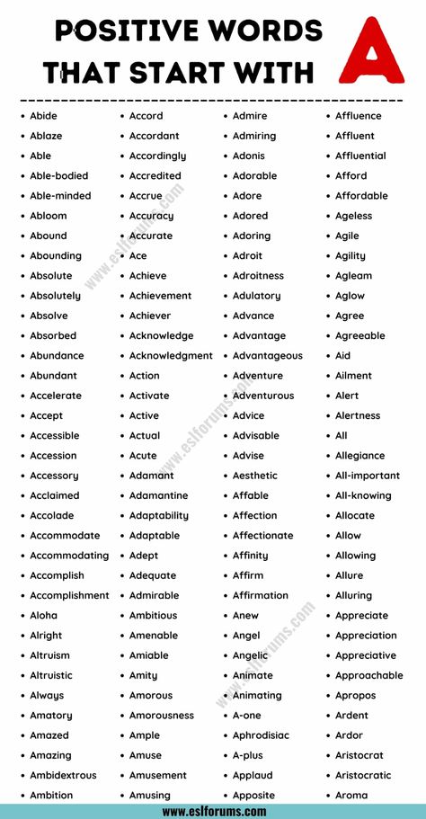 190+ Positive Words that Start with A with Example Sentences - ESL Forums Scrabble Words, Personal Essay, Writing Introductions, Study Project, Essay Writing Skills, B Tech, Study Smarter, Interesting English Words, Good Vocabulary Words