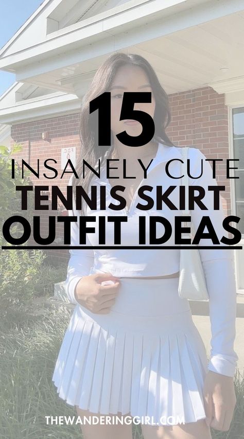 15 Insanely Cute Tennis Skirt Outfit Ideas White Tennis Skirt Outfit Summer, Tennis Outfit Women Casual, Tennis Outfit Shorts, Tennis Outfit Women Athletic Wear, Aesthetic Tennis Outfit, Outfits With Tennis Skirts, How To Style Tennis Skirt, Pink Tennis Skirt Outfit, Tennis Skirt Outfit Ideas