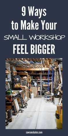 No matter if your woodworking shop is in your basement, garage or shed it can sometimes feel crowded and cramped. With some clever small workshop ideas, a space-saving layout, and organization and storage solutions your shop can feel bigger. #smallworkshopideas #workshop Space Saving Workshop Ideas, Garage Workshop Organization Layout, Workshop Color Ideas, Garage Space Saving Ideas, Small Shed Workshop Ideas, Narrow Workshop, Basement Storage Room Ideas, Small Home Organization Space Saving, Shop Storage Organizing