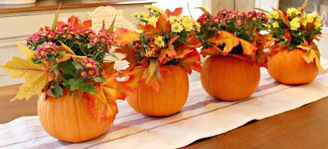 5 minute pumpkin centerpieces, crafts, halloween decorations, seasonal holiday decor Wedding Table Centerpieces Diy, Fall Pumpkin Centerpieces, Table Centerpieces Diy, Fall Mums, Fall Centerpieces, Fall Table Centerpieces, Thanksgiving Decorations Diy, Succulent Centerpieces, Rustic Pumpkin