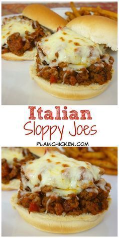 Italian Sloppy Joes, Sloppy Joe Recipes, Italian Sausage Recipes, Sloppy Joes Recipe, Plain Chicken, Homemade Meals, Sloppy Joe, Hamburger Recipes, Burgers Sandwiches