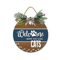 Welcome Dog Sign, Pet Door Hangers, Welcome Hope You Like Dogs Sign, Colorful Door Hangers, Wood Door Signs Front Porches, Unique Door Hangers, Porch Farmhouse, Pet Wreath, Cat Footprint