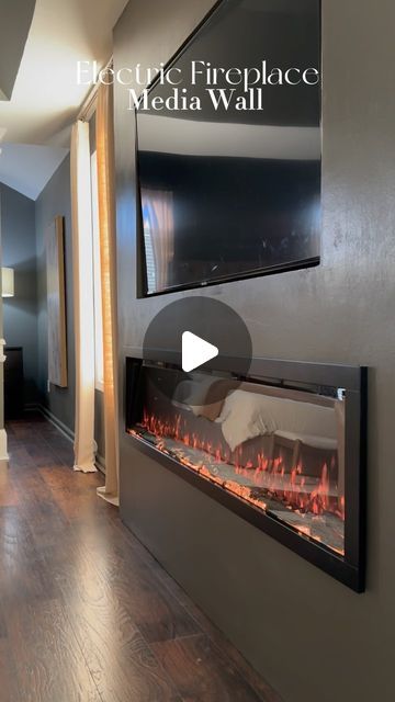 Jamilla King | DIY + DESIGN on Instagram: "#Sponsored Can we take a moment to admire how sleek and perfect this media wall and electric fireplace fits into this space!😍 This electric fireplace from @electricfireplacesdirect was the perfect choice for this project! Not only does it look amazing, and heats up the space but the installation was super easy!

#electricfireplacesdirect #fireplace #mediawall #home #love #paint" Living Room Fire Place, Fireplace Designs, Modern Fireplace, Media Wall, Fireplace Design, Electric Fireplace, New Living Room, Diy Design, The Space