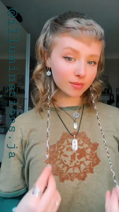 @illuminations.ja on Tiktok Pixie With Rat Tail, Braided Rat Tail, Rat Tails Hair, Rat Tail Haircut, Rat Tail Hair, Rat Tails, Dark Fairy Aesthetic, Jellyfish Haircut, Autumn Dark