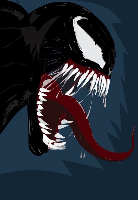 Venom Painting Easy, Halloween Window Ideas, Venom Painting, Venom Illustration, Colored Pencil Artwork Ideas, Venom Movie, Spiderman Venom, Venom Art, Pen Work