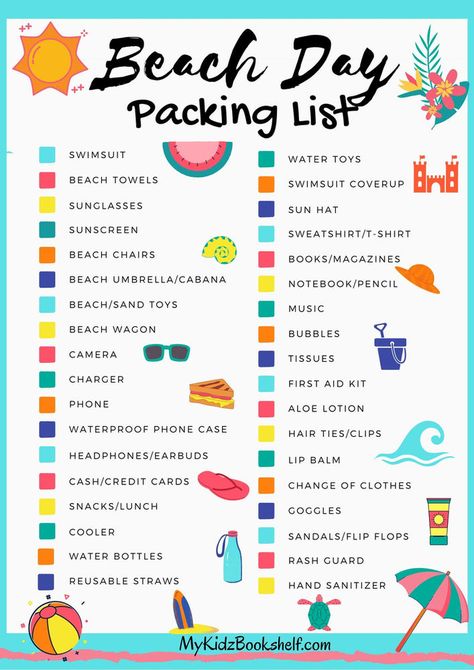 Beach Day Packing List, Beach Trip Packing List, Beach Trip Packing, Beach Vacation Packing, Beach List, Zelt Camping, Beach Vacation Packing List, Beach Bag Essentials, Kids Help