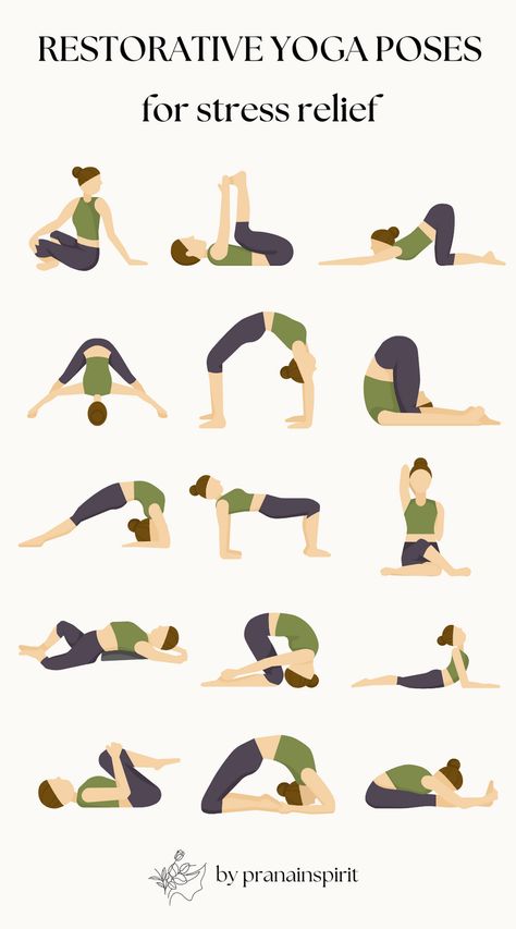 Restorative yoga poses for stress relief and alignment  #yoga #yogasequence #sunsalutation #surianamaskara #yogaposes #hathayoga #mindfulness #meditation #restorativeyoga #calmingyogaposes #stressrelief #selfcare Yoga For Inflammation, Yoga Restorative Poses, Yoga Restorative, Restorative Yoga Sequence, Yoga Education, Therapeutic Yoga, Restorative Yoga Poses, Fitness Habits, Yoga Poses Advanced