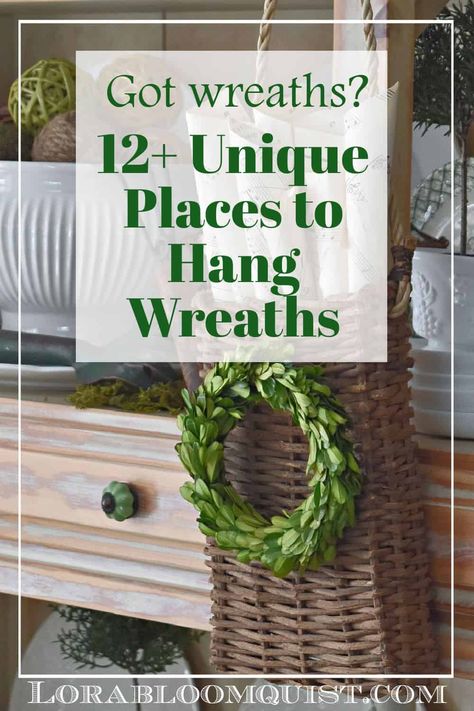 Enjoy 10+ Unique Ideas for Where to Hang a Wreath. Also enjoy Fall Ideas from 29 talented DIY and decorating bloggers, from mantels to tables settings and crafts. Where To Hang A Wreath, Wood Cookie Wreath, Wood Round Wall Decor, Wood Curl Wreath, Wreath In Bedroom Decor, Wall Wreath Decor Living Room, Mirror With Wreath Wall Decor, Wreath Base Ideas, Dollar Tree Sphere Wreath