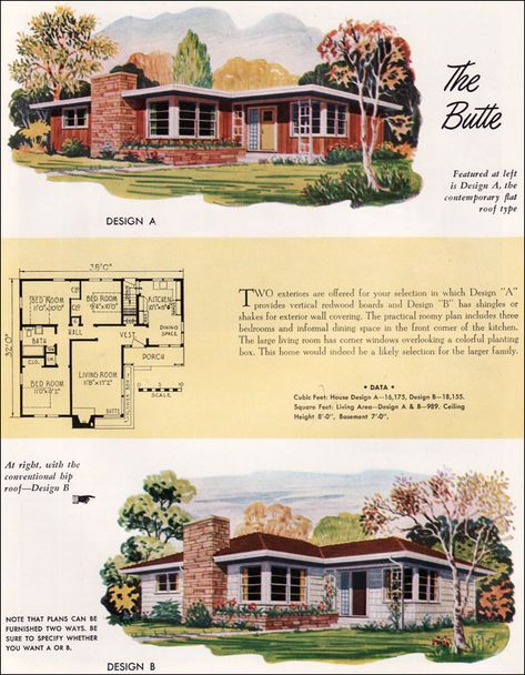 1950 House, Canadian Homes, Mid Century House Plans, 50s House, Mid Century Modern House Plans, Modern Residential Architecture, Vintage House Plans, Sims House Plans, Mid Century Architecture