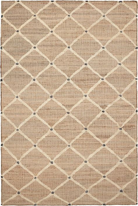 Amazon.com: Dash and Albert Kali Area Rug - 6' x 9' Natural - Neutral Diamond Pattern Handwoven Jute Accent Rug - Ultra-Durable, Lightweight, High Traffic Area Friendly - Kitchen, Living Room, Entryway : Home & Kitchen Diamond Jute Rug, Vineyard House, Diamond Rug, Dash And Albert Rugs, Diamond Rugs, Geometric Solids, Hooked Wool, Dash And Albert, Living Room Entryway