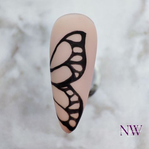 Papillon inspiration tatoo effet mat 🖤 . . . #nail #nails #nailart #nailporn #naildesigns #nailsofinstagram #nailpolish #naildesign #nailsofinstagram #tatoonail #tatoonails #butterfly #butterflynails #nailartist #nailart #nailartlove #nailartaddict #gelpolish #gelpolishnails #beauty #inspiration Easy Butterfly Nail Art, Nail Art Papillon, Nail Art Dessin, Butterfly Nail Art, Butterfly Drawing, Butterfly Nail, Nails Nailart, Nail Artist, Beauty Inspiration