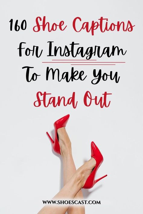 Whether you like it or not, people like to pay attention to what your Instagram captions say. That can tell a lot about your personality and that’s what makes it so interesting to your followers. Here are some unique shoe captions to spice up your feed with, shoe lover! #shoescast #instagramcaptions #shoecaptions #shoes #shoequotes #shoepuns Shoe Captions, Shoe Lover Quotes, Shoe Puns, Heels Quotes, Happy Halloween Gif, Unique Captions, Pun Quotes, Instagram Shoes, Unique Shoe