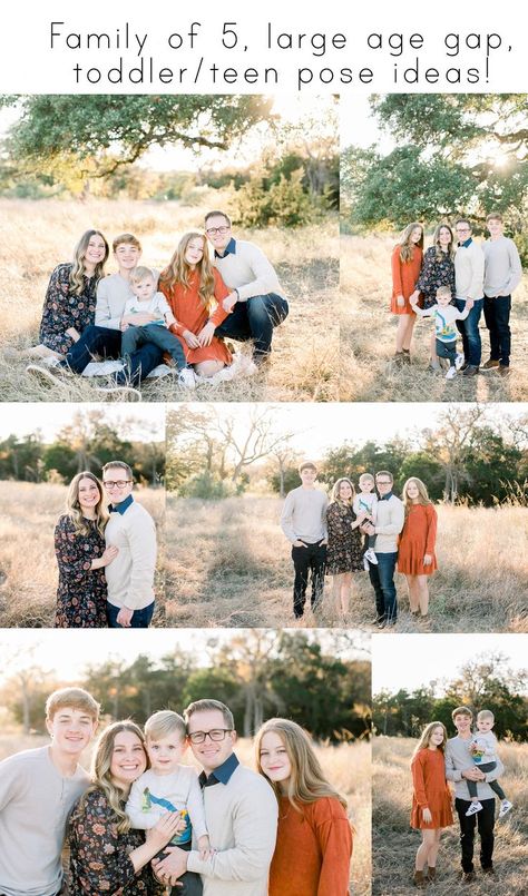 Family Of 5 Photo Poses, Older Sibling Pictures, Sibling Photo Poses, Family Of Five Poses, Older Family Photography, Older Sibling Photography, Older Family Photos, Family Of 5 Poses, Farm Family Pictures