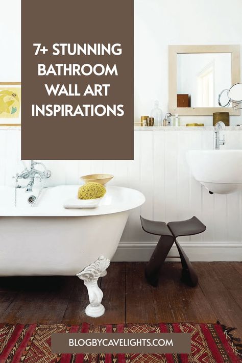 7 bathroom wall art inspirations Bathroom Artwork Ideas Diy, Bathroom Gallery Wall Ideas, Art For Bathroom Walls Ideas, Wall Art Bathroom Ideas, Wall Colors Bathroom, Small Bathroom Wall Art, Bathroom Wall Design Ideas, Art Bathroom Ideas, Bathroom Wall Design