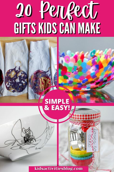 Diy Gift Ideas For Kids To Make, Craft Presents For Kids, Diy Gifts To Grandparents From Kids, Diy Gifts For Kids To Make For Christmas, Fun Kid Crafts Easy, Mod Podge Gifts, Crafts To Do With Grandkids, Easy Christmas Presents For Kids To Make, Christmas Presents Made By Kids