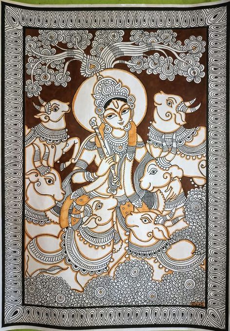 Madhubani Paintings and Art | #mpa_krishna - Post 2 | Facebook Kalamkari Krishna Painting, Krishna Kalamkari Painting, Krishna Pattachitra Paintings, Kalam Kari Painting, Traditional Madhubani Art Krishna, Madhubani Paintings Traditional Krishna, Kalamkari Painting Traditional, Madhubani Art Krishna, Madhubani Krishna