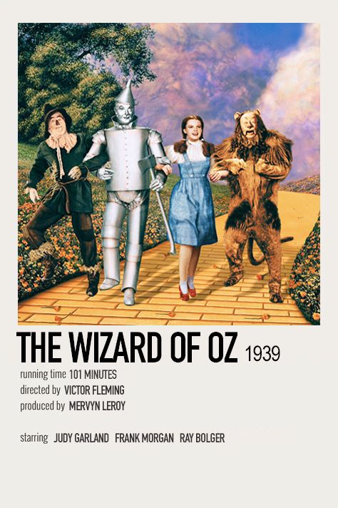 minimalistic polaroid poster made by @wcnderlcnd (me) Minimalistic Polaroid Poster, Wizard Of Oz Film, Wizard Of Oz Musical, Wizard Of Oz Movie, Wizard Of Oz 1939, Oz Movie, Movie Journal, Movie Card, Iconic Movie Posters