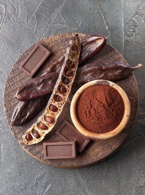 Carob Chocolate, Chocolate Alternatives, Estrogen Hormone, Mobile Coffee, Carob Powder, Chia Seeds Benefits, Coconut Benefits, Milk Smoothie, Food Art Photography