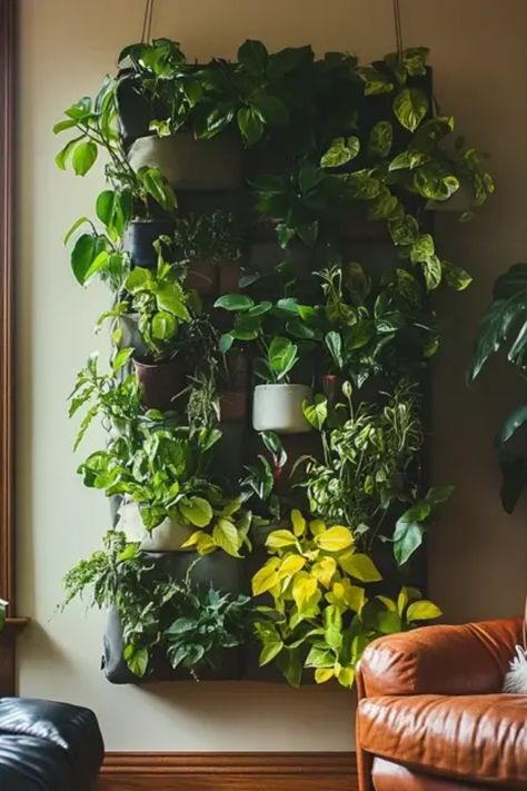 Transform your space with a stylish DIY indoor plant wall! This fun project will bring the outdoors inside and give your home a fresh vibe. Get creative using various plants such as ferns, succulents, and more. Perfect for small spaces, an indoor plant wall can dramatically enhance your decor. This guide provides tips on plant selection, positioning, and maintenance to ensure a thriving green display. Whether you're a plant lover or a home decor enthusiast, creating an beautiful indoor oasis has never been easier! Wall Plant Display Indoor, How To Make A Plant Wall, How To Make A Living Wall, Wall Plants Indoor Living Rooms, Indoor Plant Wall Shelves, Living Wall Indoor Diy, Wall Plant Ideas, Plant Wall Indoor, Plant Wall Ideas Indoor