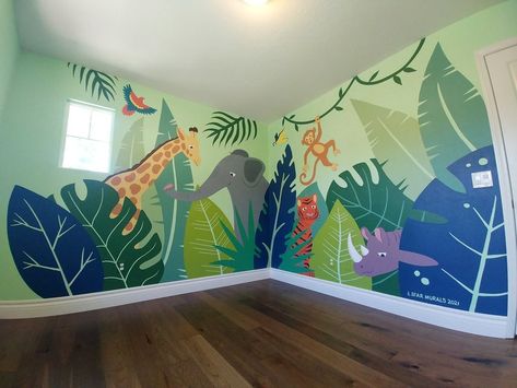 Airplane Mural, Safari Mural, Birch Tree Mural, Kids Hospital, Playroom Mural, Wall Art Murals, Wall Art For Nursery, Wall Art Mural, Jungle Mural