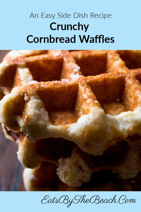 Cornbread Waffles Jiffy, Crunchy Cornbread, Corn Bread Waffles, Cornmeal Grits, Cornbread Waffles Recipe, Waffle Bowl Recipe, Mini Waffle Recipes, Breakfast Ideas No Eggs, Sweet Casserole