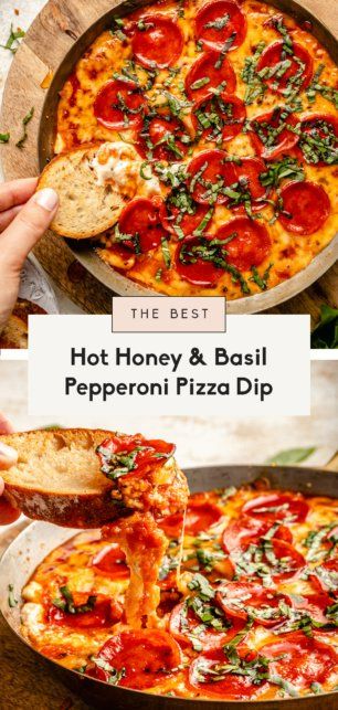 Easy Pizza Dip, Pita Crackers, Pizza Dip Recipes, Pepperoni Pizza Dip, Pizza Dip, Ambitious Kitchen, Spicy Honey, Hot Honey, Types Of Cheese