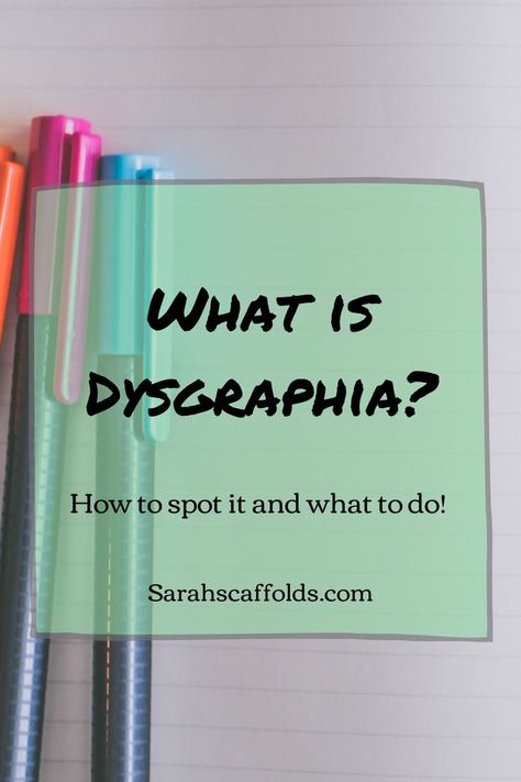 If you have never heard of dysgraphia, don't worry. It's a learning disability that does not get a lof a air time. Dysgraphia is a learning disability that affects a student's ability to write, both physically as well as crafting. Students with dysgraphia might struggle with handwriting and getting their writing to match their verbal skills. While it might be overwhelming at first, there are lots of tips and tricks to help students with dysgraphia thrive. Check out this blog post! Dysgraphia, Writing Lessons, Learning Disabilities, Scaffolding, Teacher Hacks, Story Inspiration, Learning Resources, Best Teacher, School Work