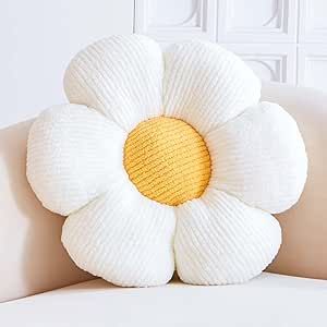 Shaped Throw Pillows, Daisy Bedroom, Plush Aesthetic, Throw Pillows For Bed, Floor Seating Cushions, Daisy Pillow, Dream Room Decor, Flower Pillows, Daisy Pillows