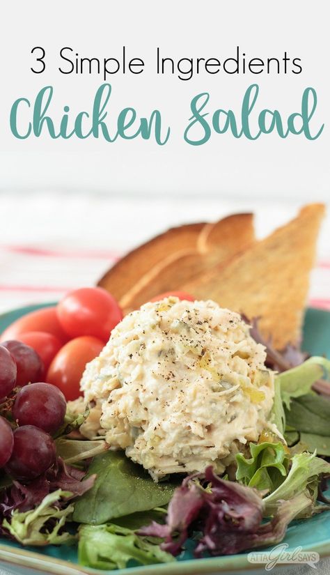 Basic Chicken Salad Recipe, Canned Chicken Salad Recipe, Easy Chicken Salad Recipe, Chicken Rotisserie, Chicken Salad Recipe Easy, Easy Chicken Salad, Green Salad Recipes, Poached Chicken, Chicken Salad Recipe