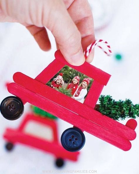 Fun Christmas Crafts, Popsicle Stick, Preschool Christmas, Christmas Truck, Christmas Crafts For Kids, Winter Crafts, Christmas Activities, Craft Stick Crafts, Homemade Christmas