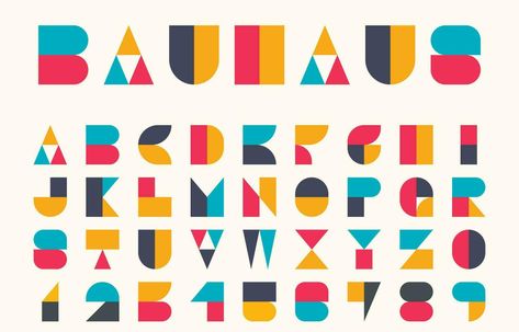 Bauhaus Alphabet, Bauhaus Typeface, Ikea Logo, Geometric Typography, Geometric Font, Water Aerobics, Bauhaus Art, Mural Ideas, The Bauhaus