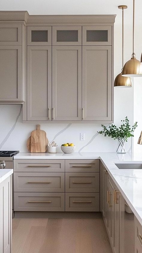 14 Best Kitchen Cabinet Colors That Hide Dirt: Top Picks for a Clean Look Cabinet Colors White Countertop, Very Light Grey Kitchen Cabinets, Light And Dark Gray Kitchen Cabinets, Kitchen Cabinet Color Ideas With Grey Walls, Kitchen Colors With Granite Countertops, Color Washed Kitchen Cabinets, Paint Washed Kitchen Cabinets, Best Gray Color For Kitchen Cabinets, Dark Paint Kitchen Cabinets