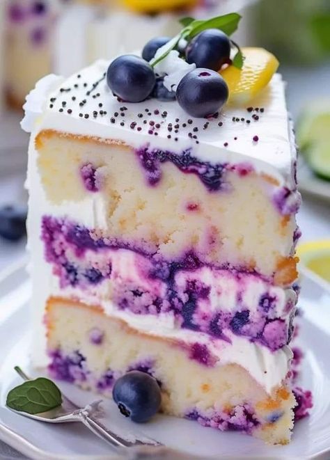 Jamie Oliver | Lemon Blueberry Cheesecake Cake- This is such a great recipe | Facebook Blueberry Lemon Cheesecake Cake, Lemon Blueberry Coconut Cake, Blueberry Cheesecake Cake Recipe, Lemon Cheesecake Birthday Cake, Lemon Blueberry Cheesecake Cake Recipe, Lemon Blueberry Cake With Cream Cheese, Lemon Blueberry Birthday Cake, Blueberry Lemon Cheesecake Recipes, Spring Cheesecake Recipes