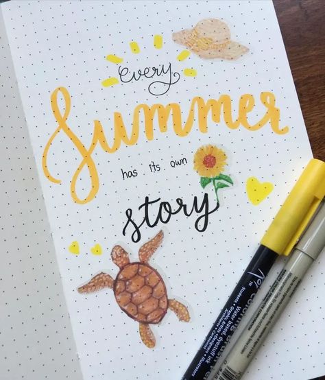 30 Refreshing and Fun Summer Bullet Journal Ideas Journal Ideas Summer, Summer Bullet Journal Ideas, Vibe Stickers, Bullet Journal Planning, Summer Bullet Journal, Summer Doodles, Journal Planning, May Bullet Journal, Summer Journal