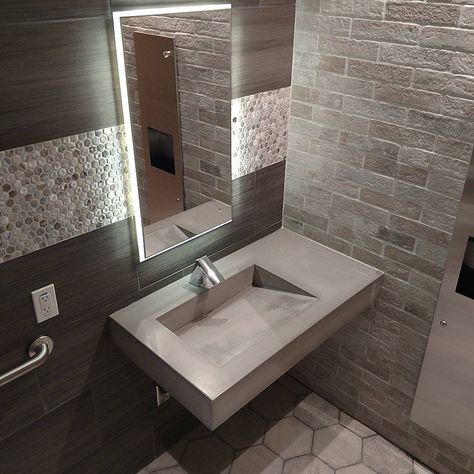 Bathroom Sink Ideas Modern Floating, Sinks Bathroom Design, Built In Sinks Bathroom, Bathroom Floating Sink Ideas, Bathroom Sink Shapes, Flat Bathroom Sink, Toilet Counter Design, Guest Bathroom Sink Ideas, Bathroom Sink Styles