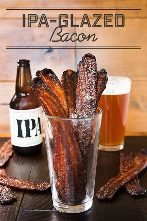 The Best Kind Of Bacon Is Coated With Sugar And Beer Beer Snacks, Salty Sweet Snacks, Make Bacon, Healthy Superbowl Snacks, Bar Snacks, Cooking With Beer, How To Make Bacon, Football Snacks, Beer Food