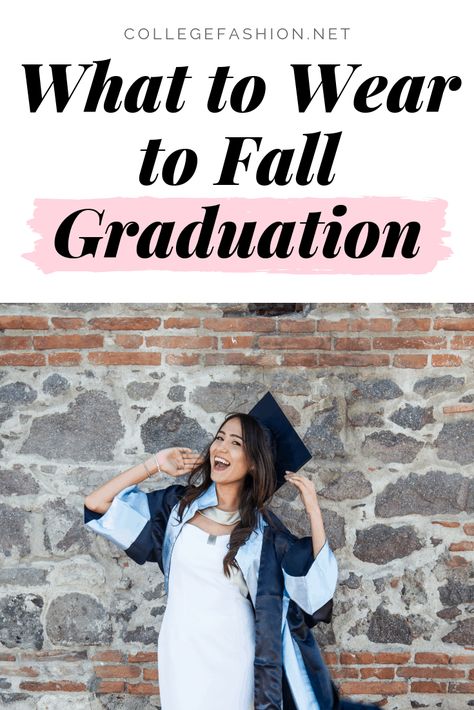 What to wear to fall graduation: Cute fall graduation outfits for high school and college Graduation Dress College Winter, December Graduation Outfit College, Graduation Outfits For Women College, Winter Graduation Outfit College, Fall Graduation Outfit, What To Wear Under Graduation Gown, College Graduation Outfit Ideas Dresses, Graduation Outfit Winter, College Grad Outfit