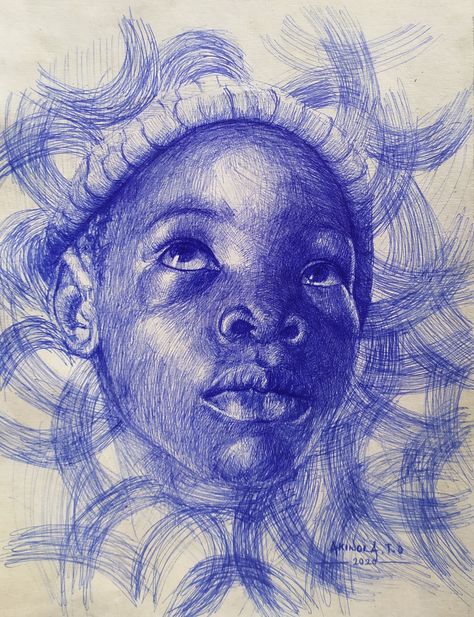 Biro Portrait Artists, Biro Artist, Biro Sketches, Biro Portrait, Art Igcse, Pen Portrait, Biro Drawing, African Drawings, Biro Art