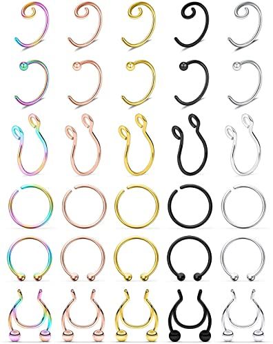 Nose Septum Ring, Ear Piercing Earrings, Piercing Clip, Nose Septum, Earrings Cartilage, Septum Nose, Septum Rings, Piercing Earrings, Helix Earrings