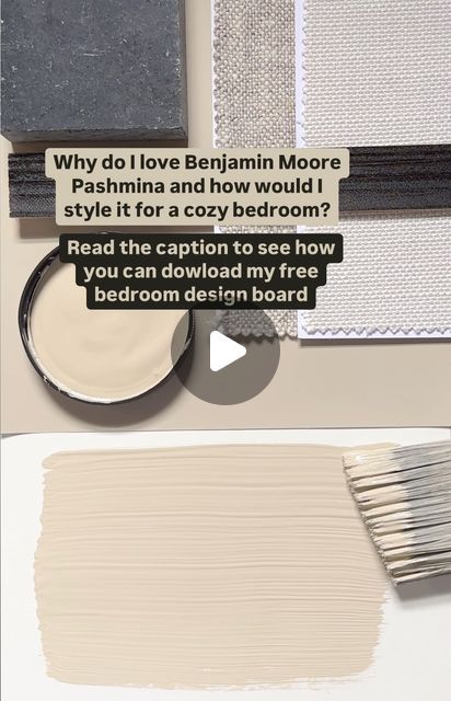 Karolina De Costa on Instagram: "Benjamin Moore Pashmina AF-100. 

Why is it one of my favorite neutrals - especially for creating cozy and relaxing bedroom? 

Pashmina is a warm grey/beige without a pink undertone.  It’s dark enough not to look washed out in rooms with a lot of natural light but light enough to work in smaller spaces.  Versatile neutral that works with a wide variety of woods, tile and decor.

Pair Pashmina with trim in Benjamin Moore White Dove OC-17 or Vapor AF-35.  Add accessories in linen, sea glass greens, warm charcoal or distressed black.

Comment PASHMINA and I will DM you a link to my free bedroom design board which pairs Pashmina with furniture and accessories from popular brands.

Psstt … Pashmina also beautiful on kitchen cabinets paired with black counters an Benjamin Moore Pashmina, Paris Aesthetics, Bedroom Design Board, Black Counters, Benjamin Moore White, Relaxing Bedroom, White Dove, White Doves, Grey Beige