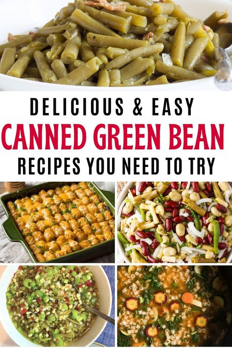 Dinner Recipes With Canned Green Beans, Ways To Cook Canned Green Beans, Different Ways To Make Green Beans, Canned Veggies Recipes, Recipes With Canned Vegetables, Canned Green Bean Recipes Healthy, What To Do With Canned Green Beans, Ways To Make Green Beans, Recipes Using Green Beans