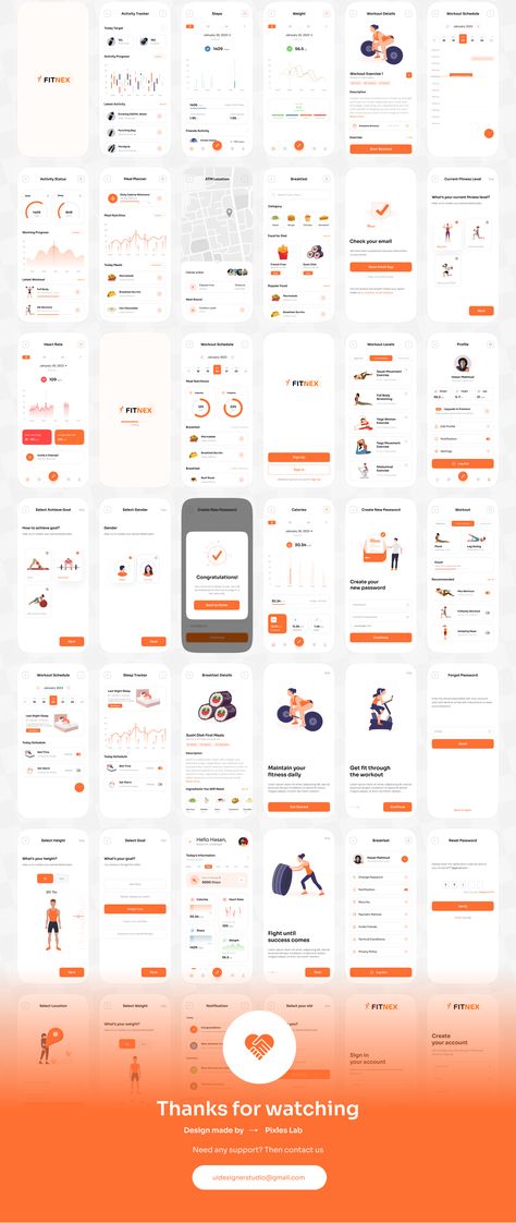 Fitnex - Fitness Mobile App UI Kit — UI Kits on UI8 Fitness Apps Design, Fitness App Ui, Fitness Tracker App, Fitness Tracking App, Creative Home Decor Ideas, Desain Ux, Gym App, Nutrition App, Ux Kits