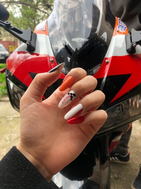 Summer Nails Trends| Summer Nail Art 2023 Moto Nails Design, Motorcycle Nail Art, Motorcycle Nails Designs, Honda Nails, Nails Motorcycle, Moto Nails, Bike Nails, Biker Nails, Motorcycle Nails