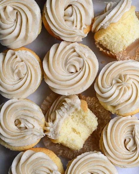 Vanilla Brown Butter Cupcakes | Buttermilk by Sam Fluffy Vanilla Cupcakes, Cupcakes Aesthetic, Brown Butter Frosting, Dream Bakery, Butter Cupcakes, Aesthetic Dream, Butter Frosting, Vanilla Cupcakes, Vanilla Buttercream