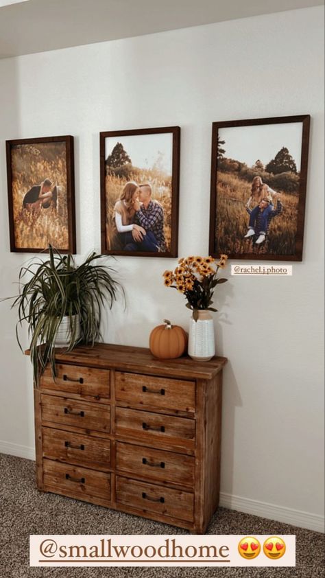 Western Picture Wall Ideas, Small Woods Pictures, Western Photo Wall Collage Living Room, Small Woods Pictures Living Room, Behind Couch Wall Decor Western, Small Wood Pictures, Woods Pictures, Western Rooms Artwork, Western House Ideas