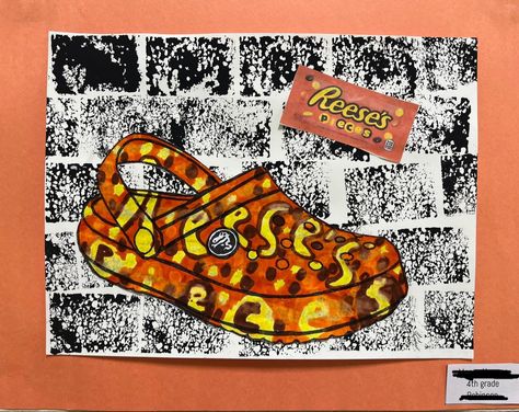 Shoe Art Project, Grade 7 Art, Middle School Projects, Art Middle School, Classe D'art, Pop Art For Kids, Candy Shoes, 7th Grade Art, Drawing Shoes