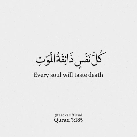 Every Soul Shall Taste, Excepting What Is Quotes, Quran 3:185, Islamic Quotes From The Quran, This World Quotes, Reminder Islam, Day Of Resurrection, Islam Quotes About Life, Short Islamic Quotes