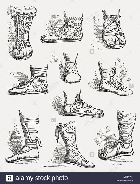 Ancient Rome Fashion, Ancient Rome Clothing, Rome Fashion, Roman Shoes, Roman Sandals, Architecture Drawing Art, Roman Fashion, Roman Art, Ancient Rome