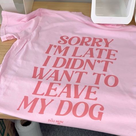 The chronically late dog moms have entered the chat…finally 😂👏 😱 SOLD OUT 😱 this tee quickly exploded into a best seller. We can’t thank you all enough for the love for this silly little tee 🤭 we are working as quickly as possible to get a restock for you all! If you want to be alerted as soon as we get them back in stock, hit the “notify me” button on the shirts page 🛎️ 📧 Tshirt Design, Back In Stock, Say Hi, Dog Tshirt, The Dog, Best Seller, Dog Mom, Tshirt Designs, Thank You